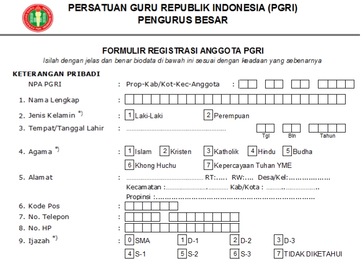 Pendaftaran PGRI NTT - Persatuan Guru Republik Indonesia Cabang NTT
